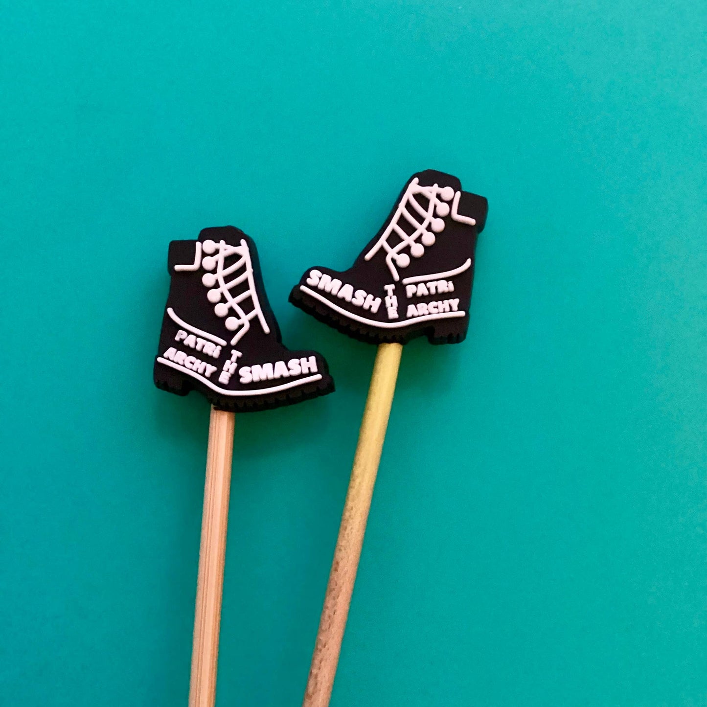 Knitting needle point protectors EXCLUSIVE smash patriarchy