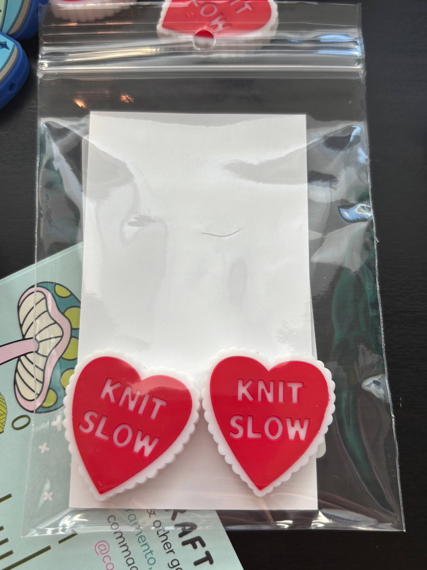 *Exclusive* Knitting Needle Point Protector Knit Slow Hearts