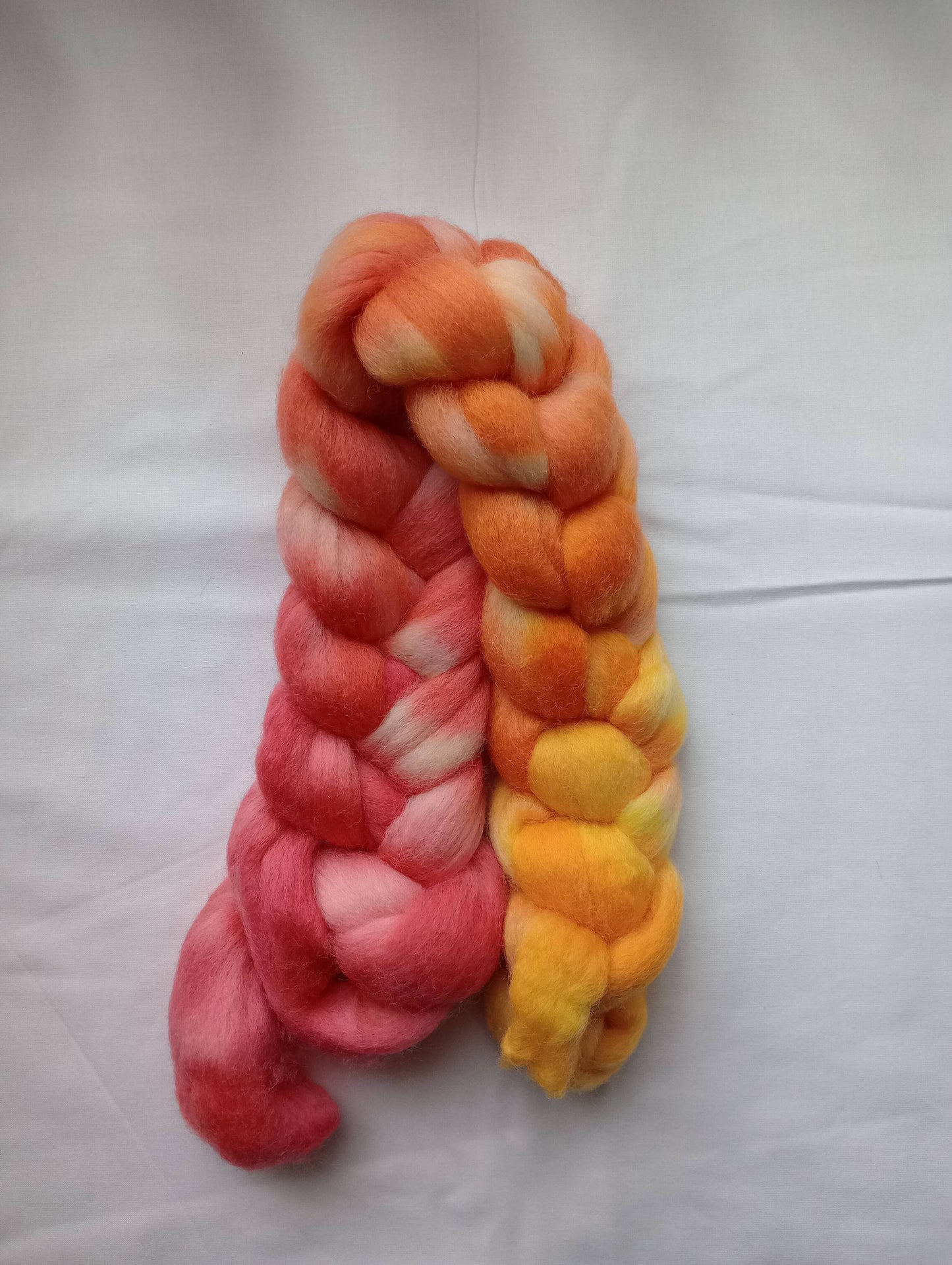 Hand Dyed Roving - Corriedale - 100 gram Braids