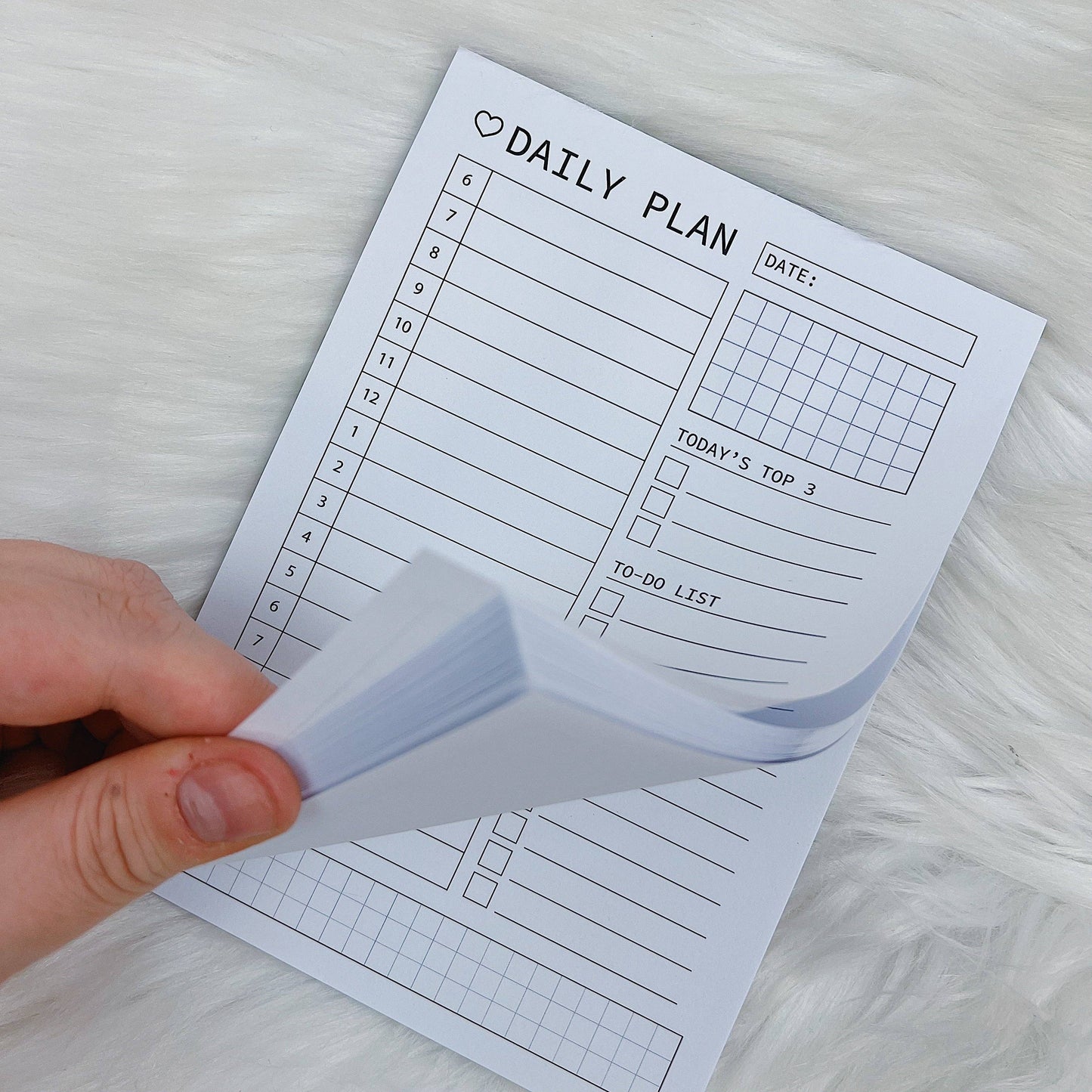 Daily Plans Sticky Notepad | B6 Size (5x7)