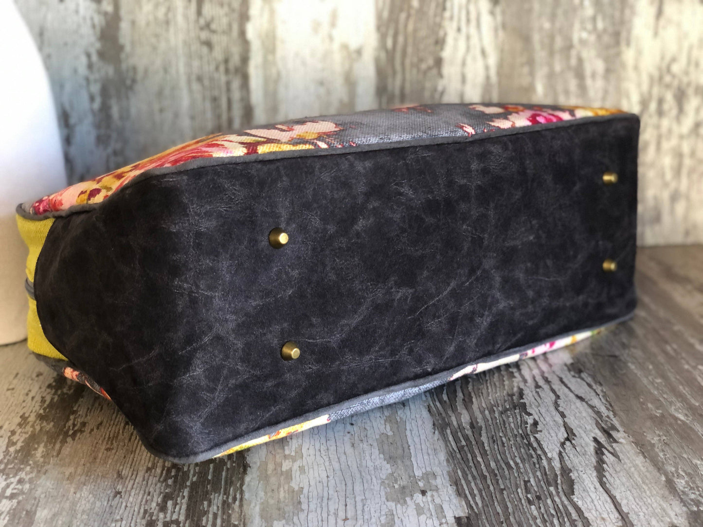 Handmade Atenti Blossom Grey Overnighter Weekender– USA Made