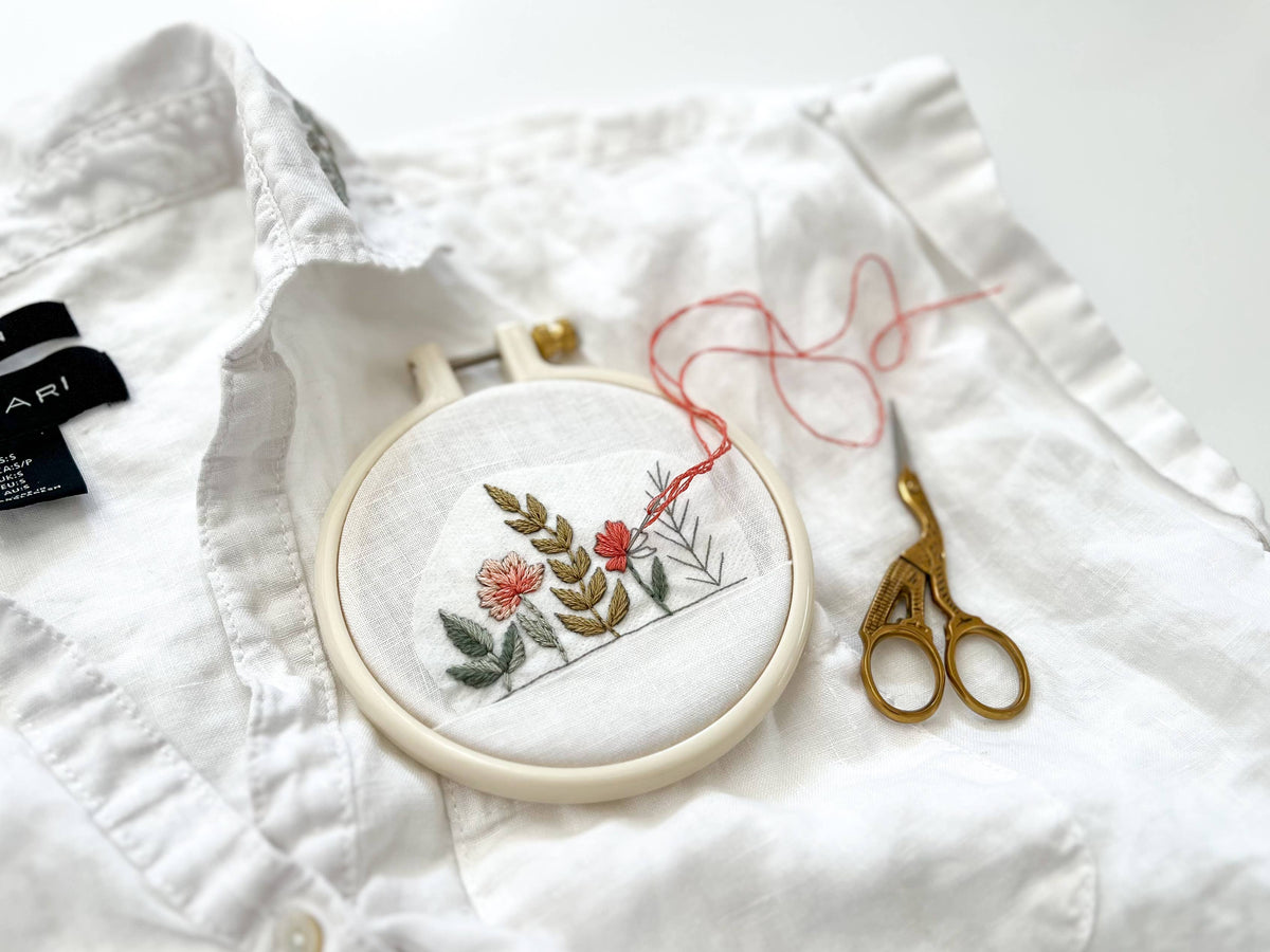 Stick & Stitch Floral embroidery patterns for clothing by Matryoshka Doll Shop