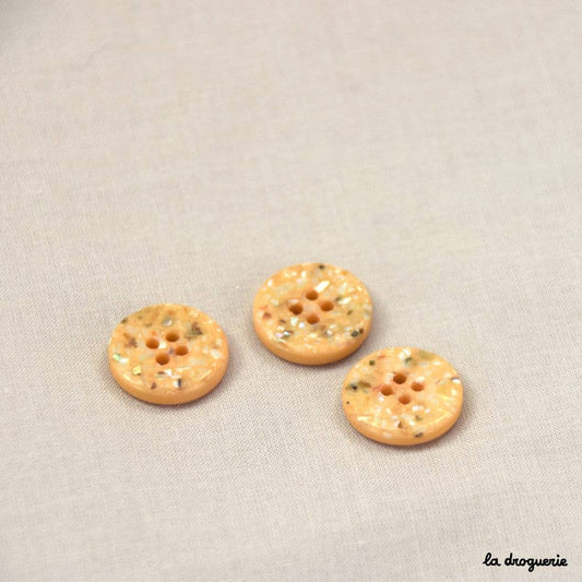 "Pretty Pebbles" Button 15 mm - Button 15 mm: Peach blush