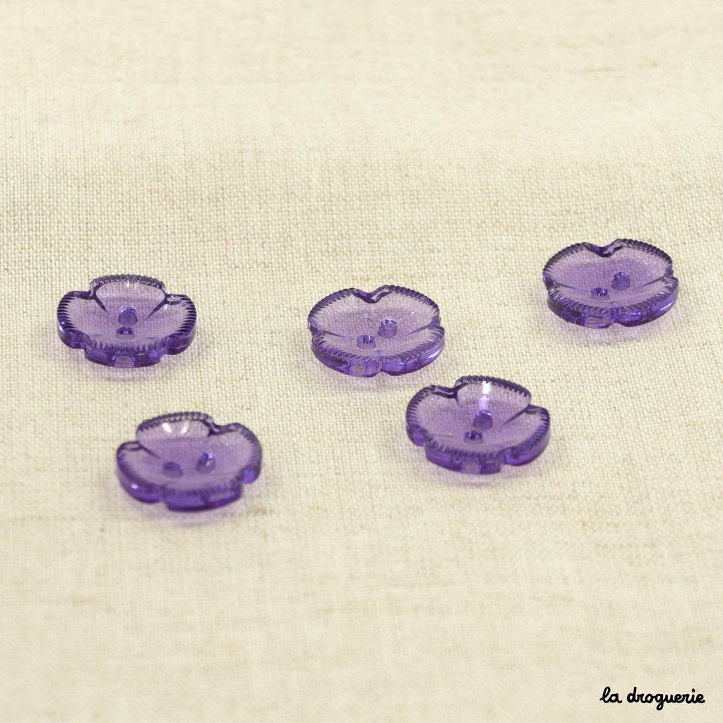 Botón "Papeete flower 4 petals" de 18 mm: Sapphire blue de LA DROGUERIE
