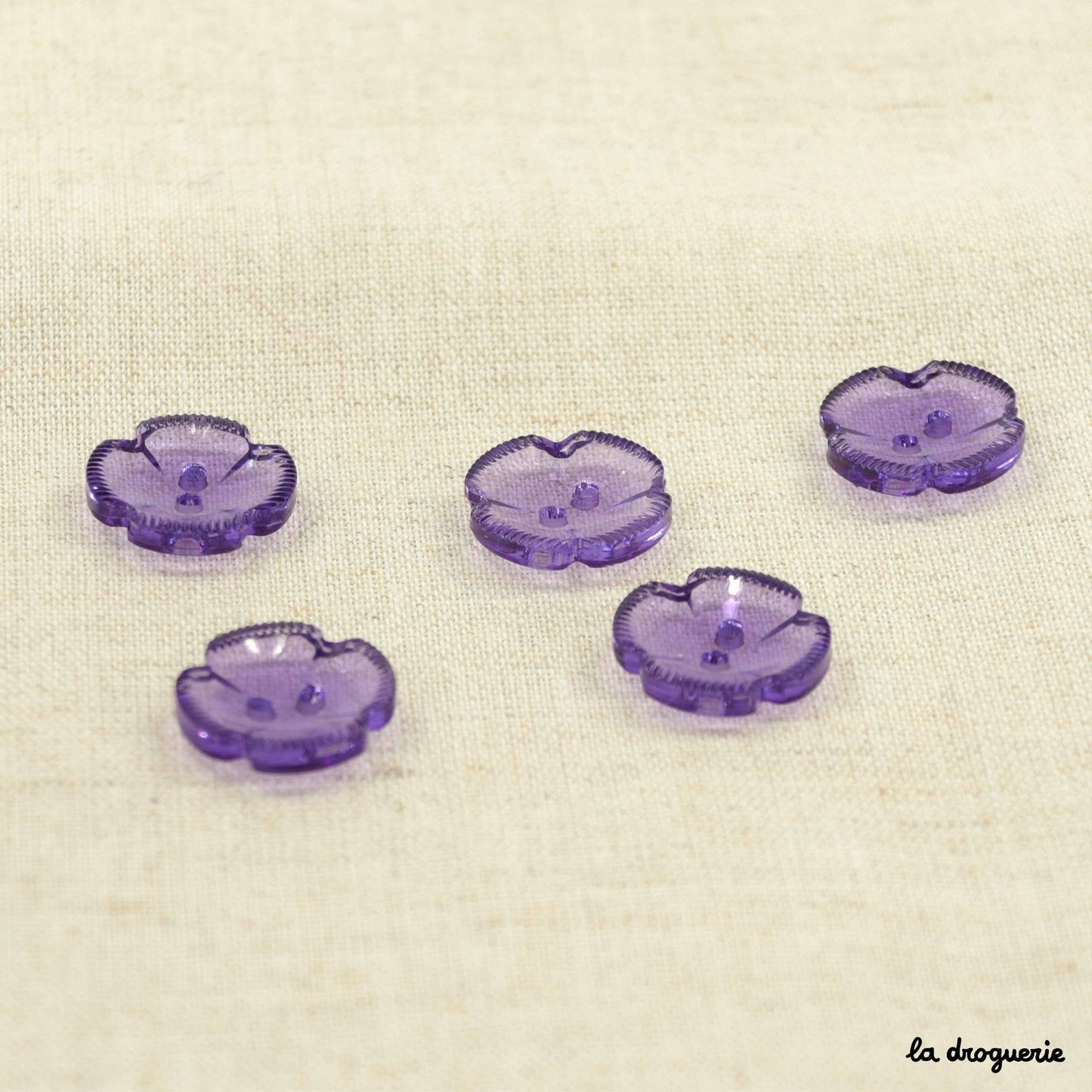 "Papeete flower 4 petals" button 18 mm: Sapphire blue