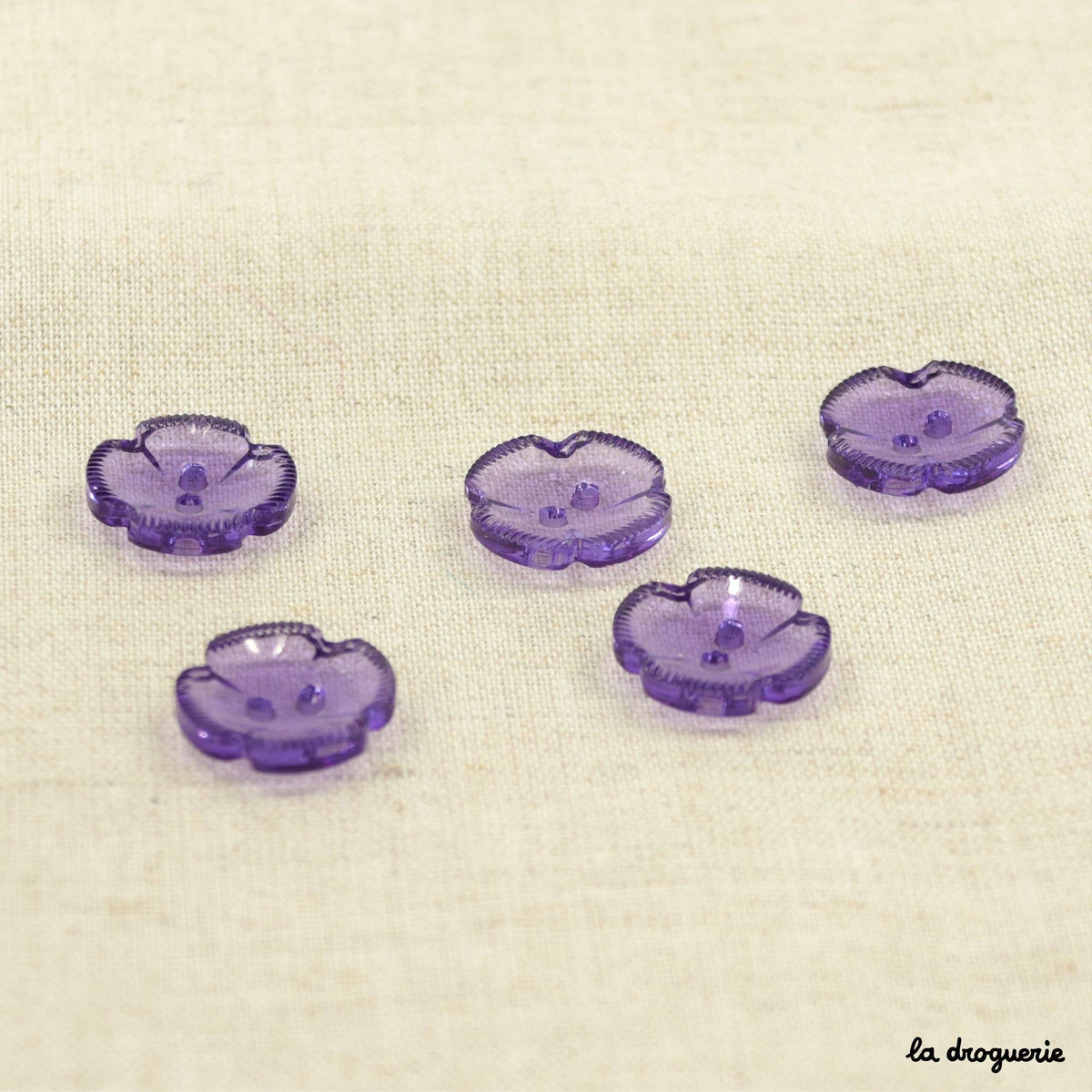Botón "Papeete flower 4 petals" de 18 mm: Sapphire blue de LA DROGUERIE