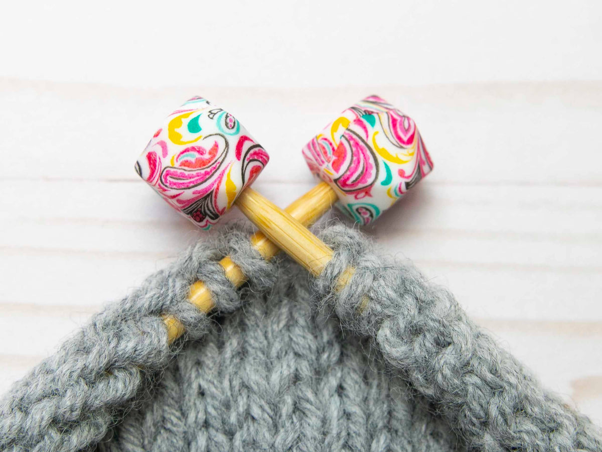 Pink Paisley Hexagon | Topes de puntos (Stitch Stoppers) para tejer de Fox & Pine Stitches