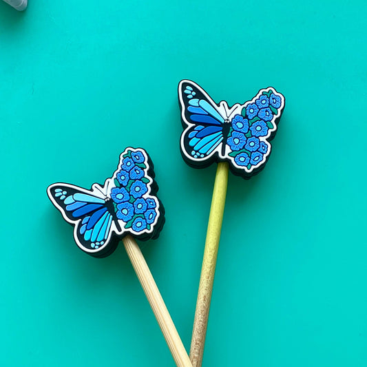Blue Butterfly Mariposa Flower Nature Gifts for Knitters