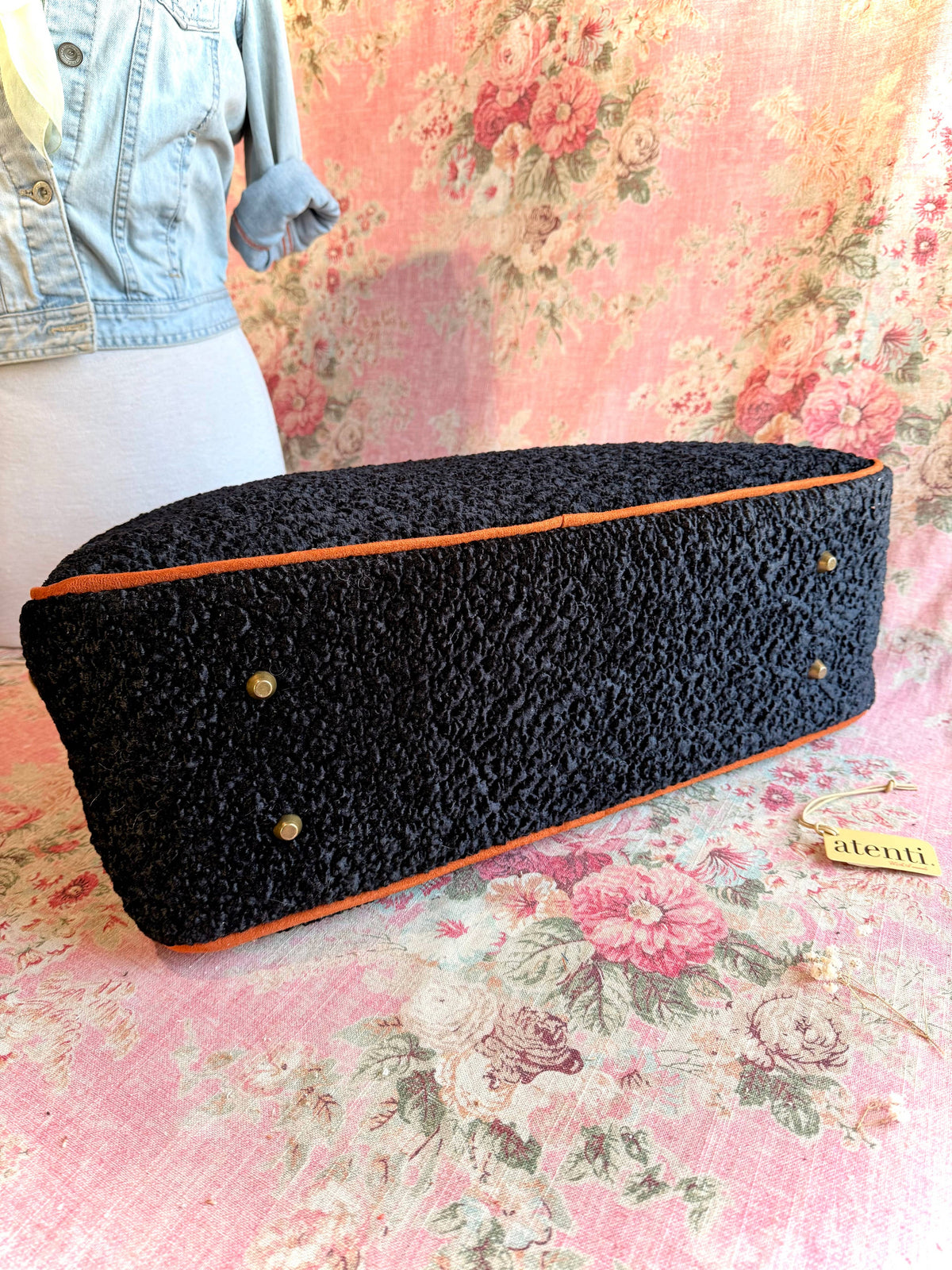 Bolsa de viaje Overnighter Weekender Persian Lamb de Atenti, hecha a mano en EE. UU.
