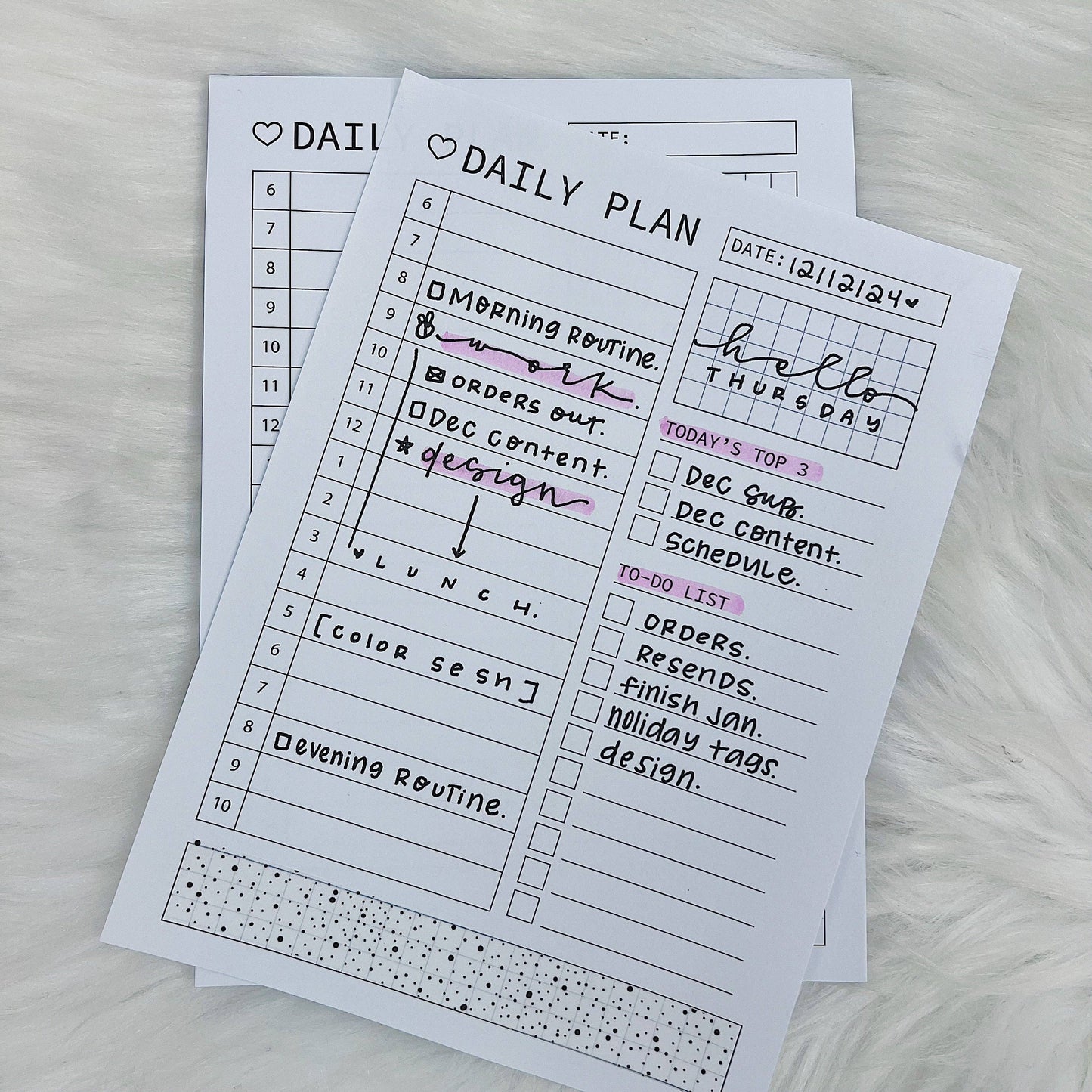 Daily Plans Sticky Notepad | B6 Size (5x7)