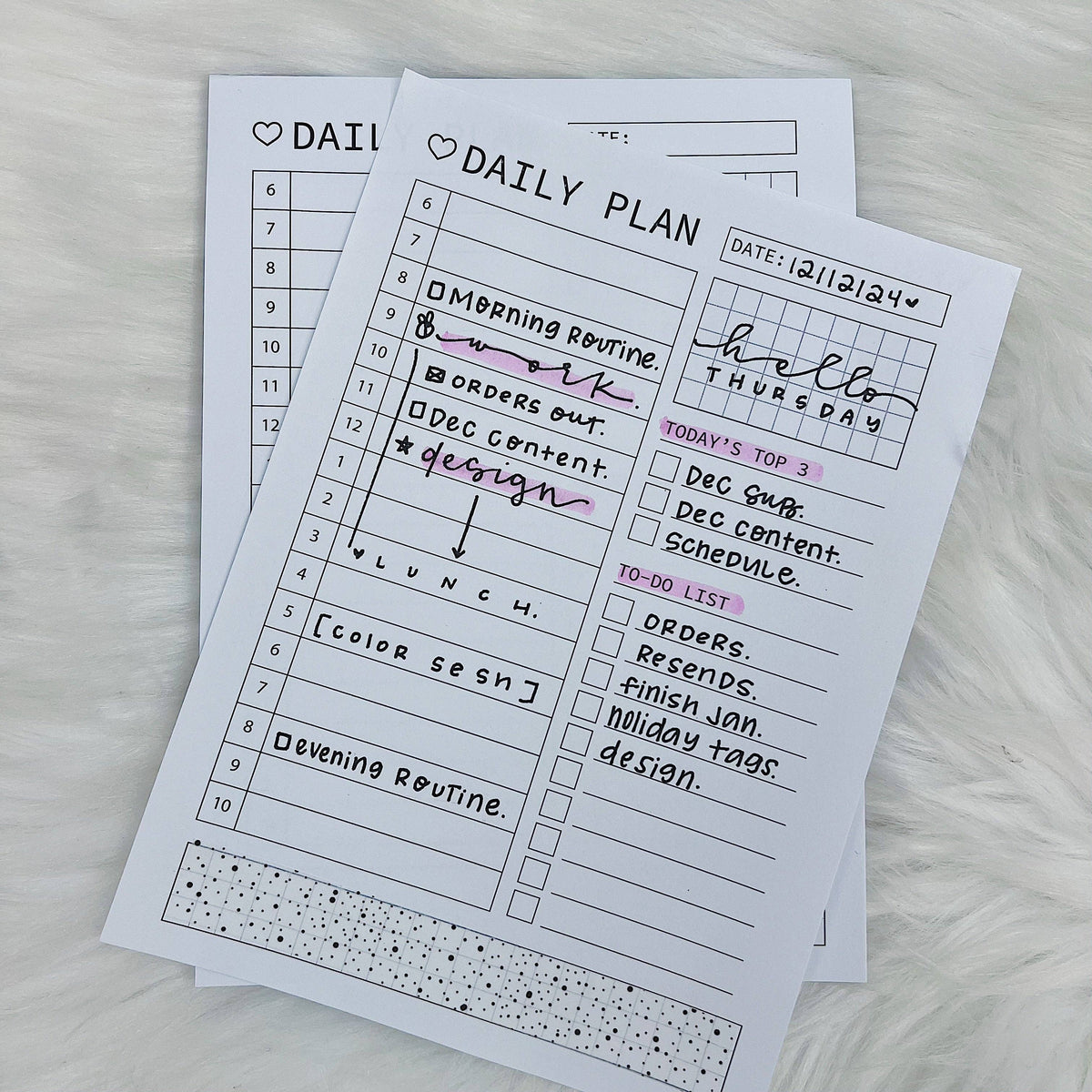 Bloc de notas adhesivas Daily Plans | Tamaño B6 (5 x 7 in, 13 x 18 cm) de The HoneyBShop