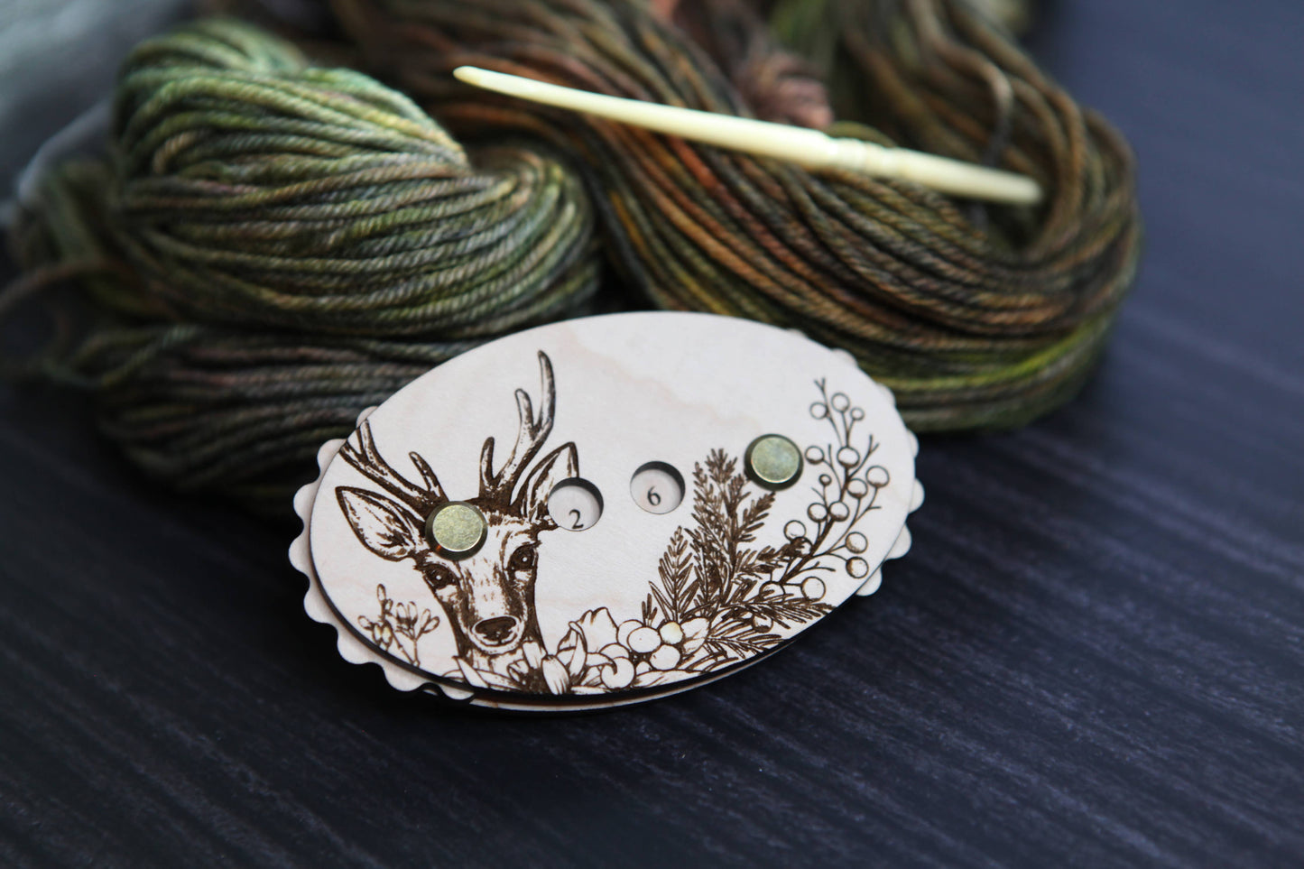 Deer in Forest Knitting and Crochet Row Counter