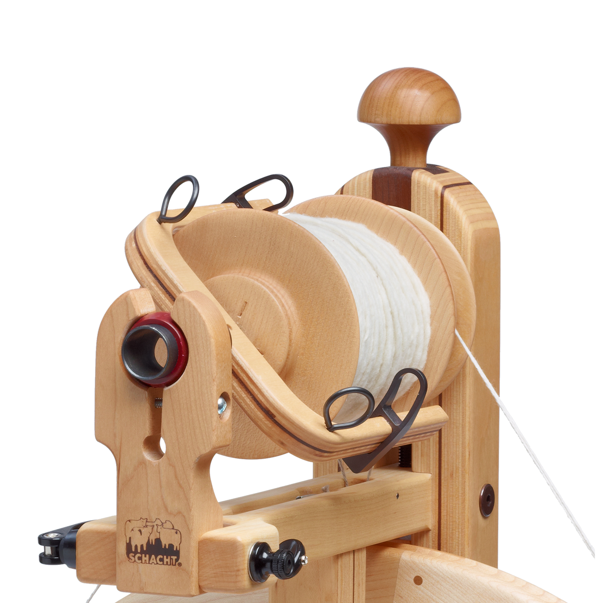 Aletas para retorcer estambre grueso (Bulky Plyer Flyer) Matchless para soporte delantero con perilla en T, cerezo de Schacht