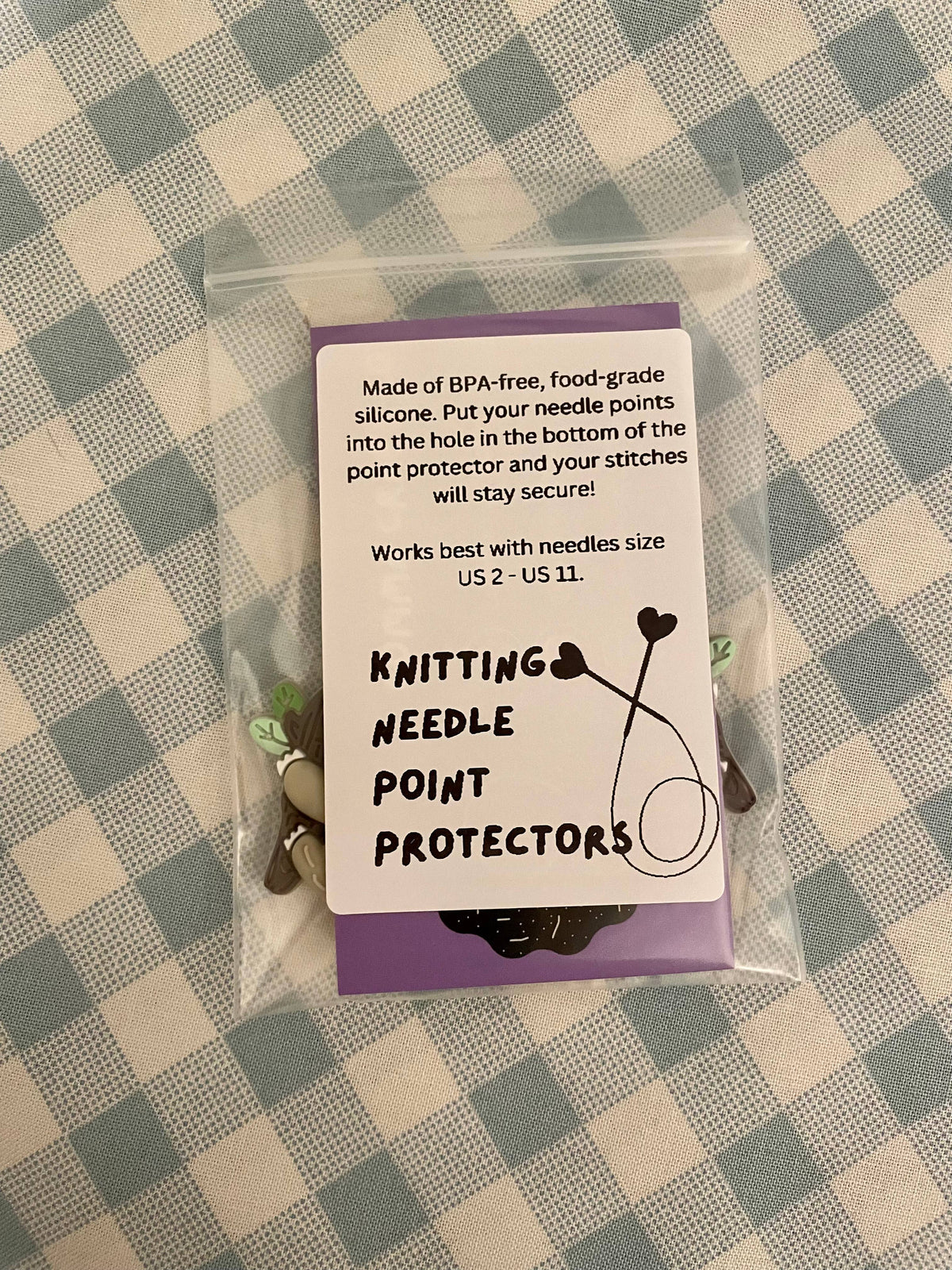 Protectores de puntas para agujas de tejer - ballena gris de Comma Craft Co