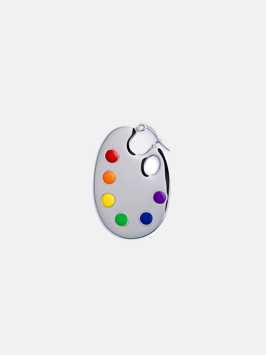 Paint Palette Earrings: Silver