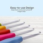 Juego de agujas de crochet, 12 agujas ergonómicas de colores, de Jumbl