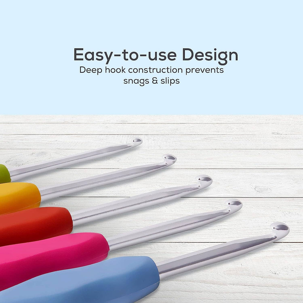 Crochet Hook Set, 12 Colorful Ergonomic Hooks by Jumbl