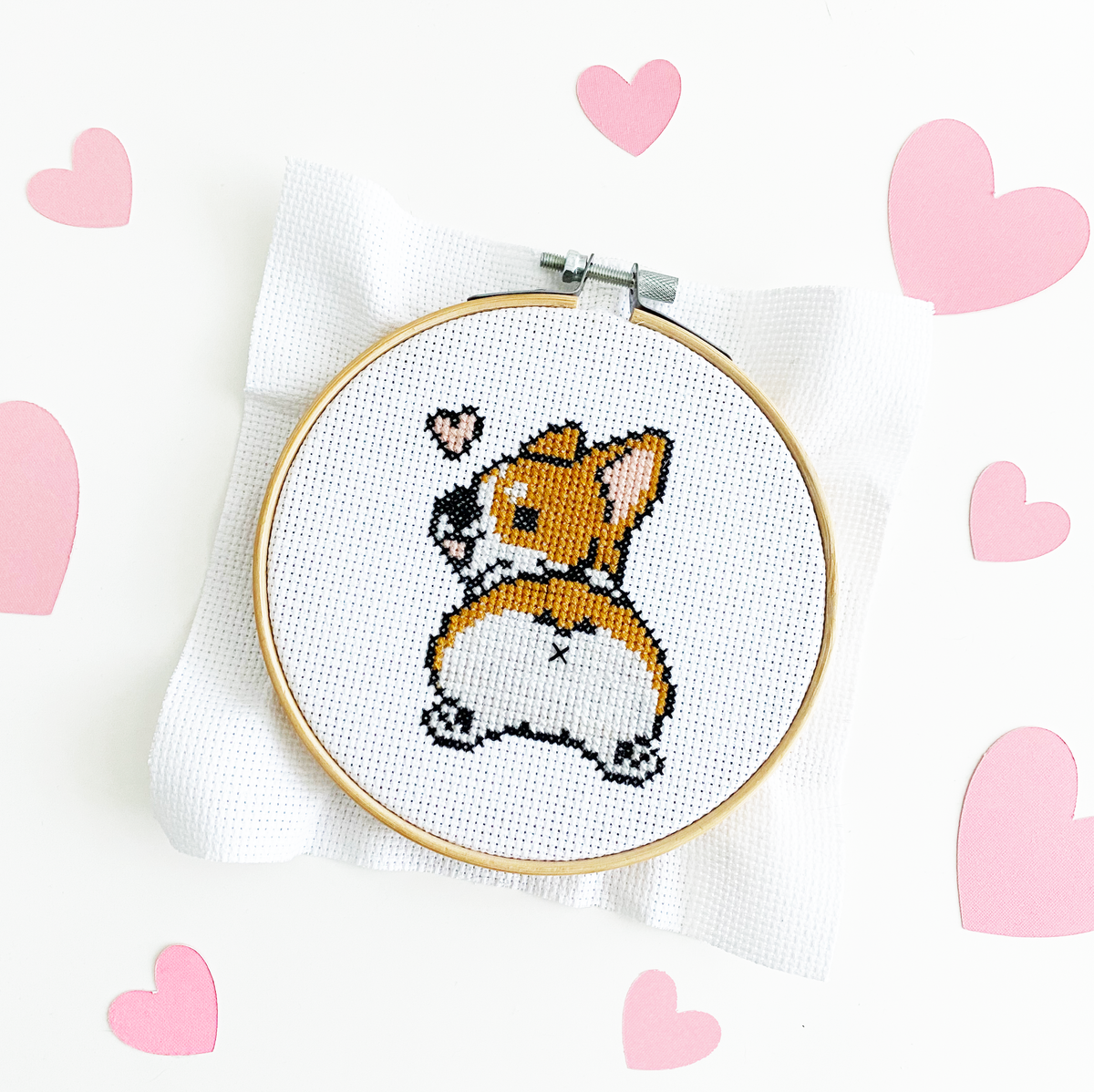 Corgi Butt - DIY Cross Stitch Kit by TheCloudFactory