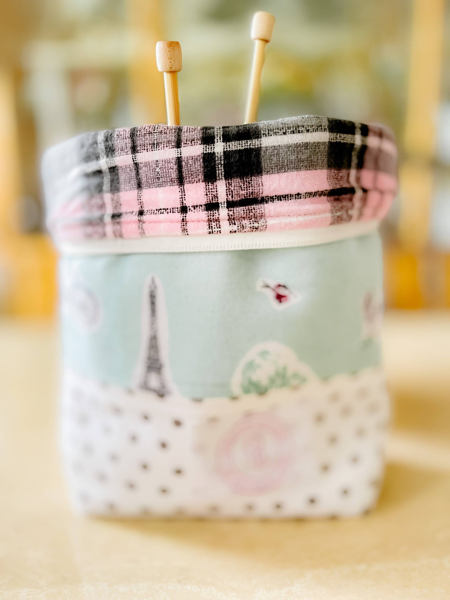 Paris Project Bag for Knitters/ Crocheters/Needle Pointers: Large