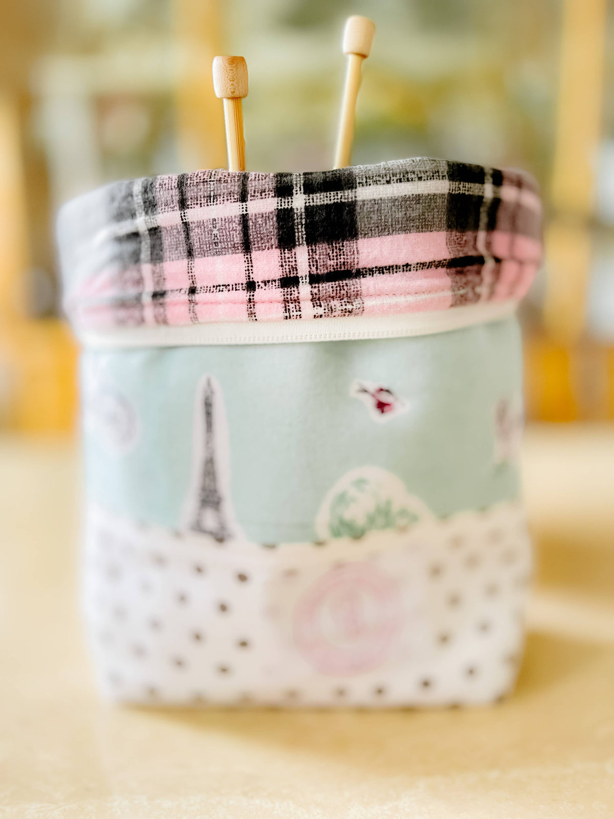 Paris Project Bag for Knitters/ Crocheters/Needle Pointers: Large by Chic Peony Boutique, LLC