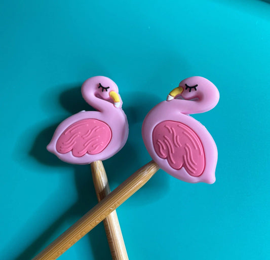 Kawaii Flamingo Bird Zoo Animals Silicone Gift for Knitters