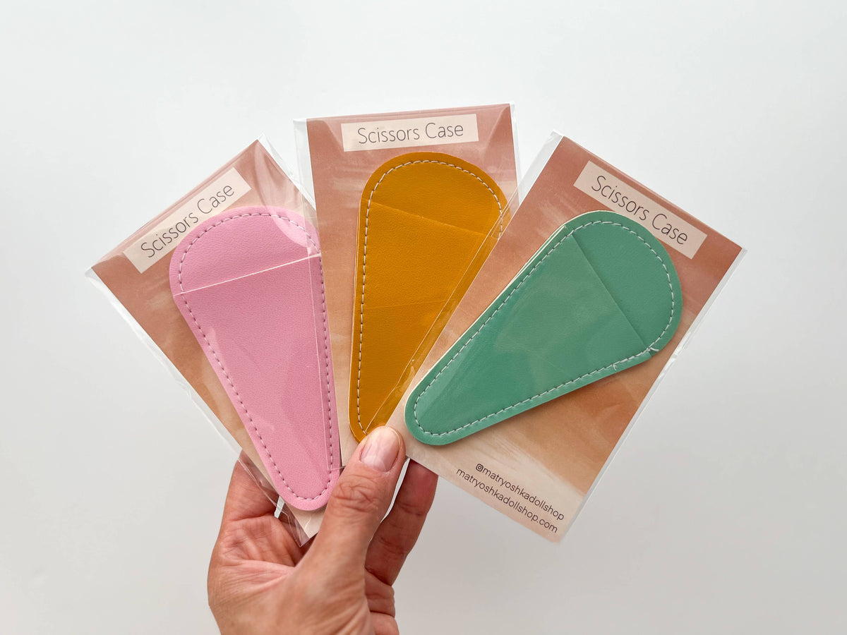 Scissors sheaths, small scissors case, leather sleeve by Matryoshka Doll Shop