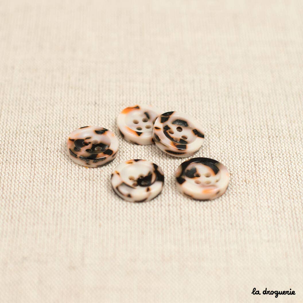 Botón Cheetah con borde, 4 agujeros, 18 mm, de LA DROGUERIE