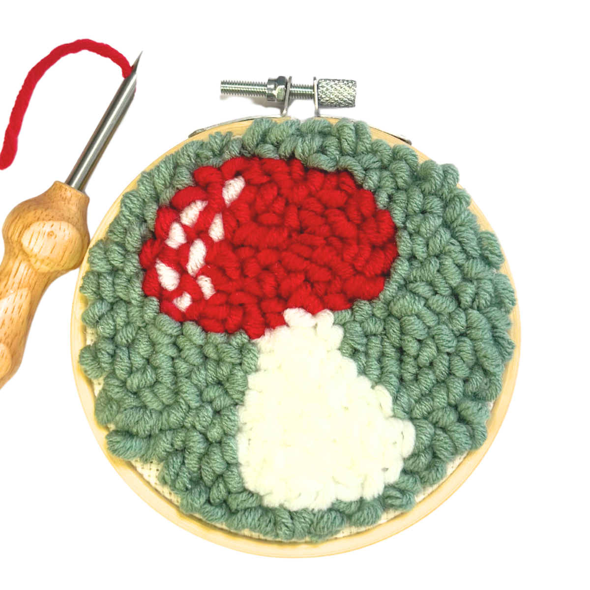 Kit DIY de bordado con punch needle Mushroom de Plum Diddle