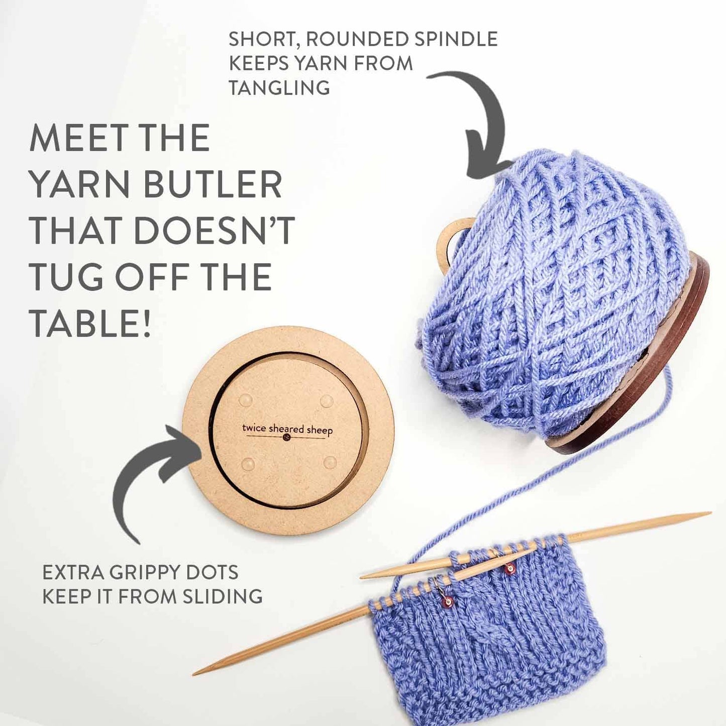 Yarn To Go Carousel – Portable Yarn Butler (No Wrist Strap): Sheep