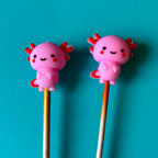 Protectores de puntas para agujas de tejer - ajolote 3D, animales tiernos, de Comma Craft Co