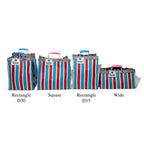 RECYCLED PLASTIC STRIPE BAG - Rectangle D15: Green x Purple by Puebco