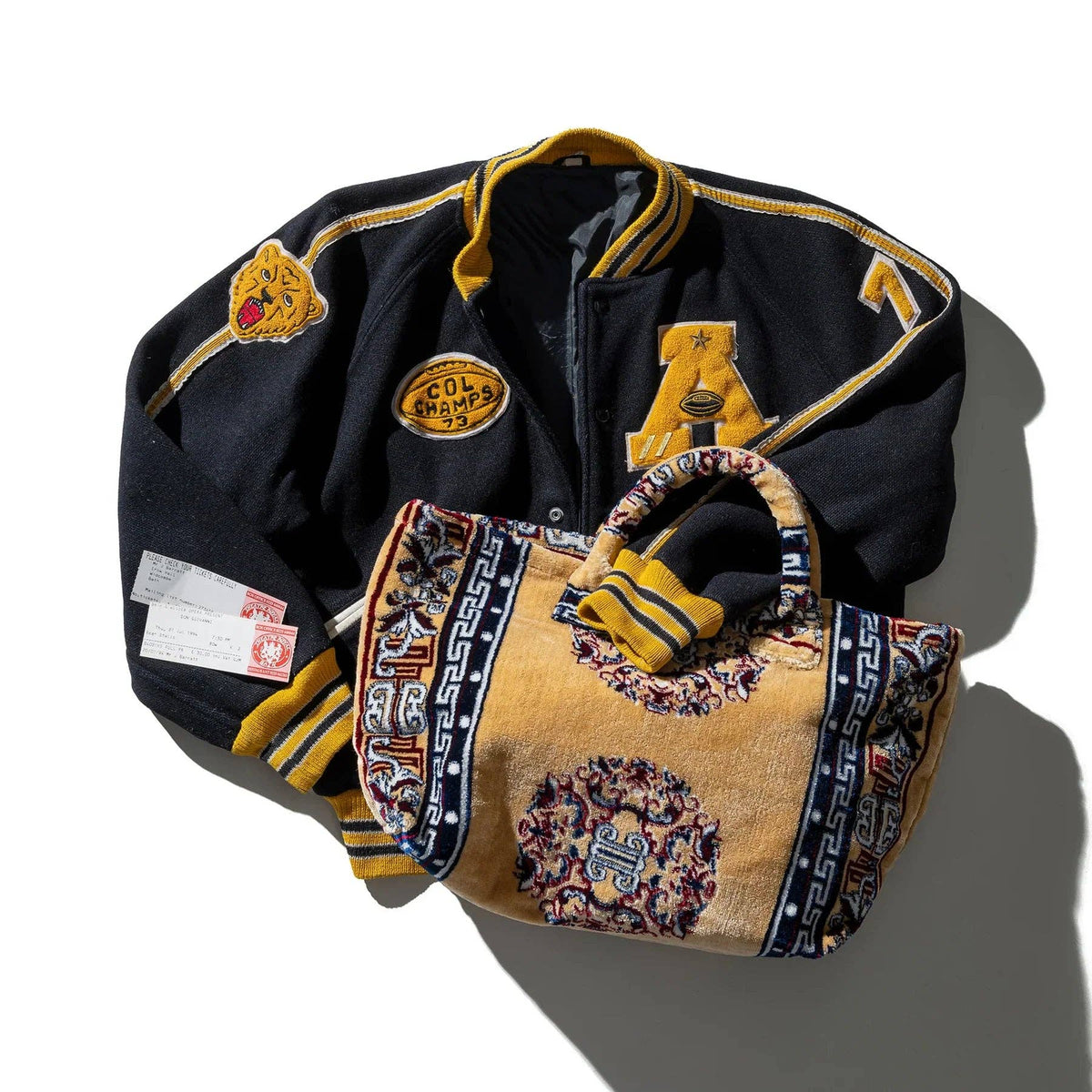 Bolsa de tela de alfombra de poliéster y algodón, Yellow de Puebco