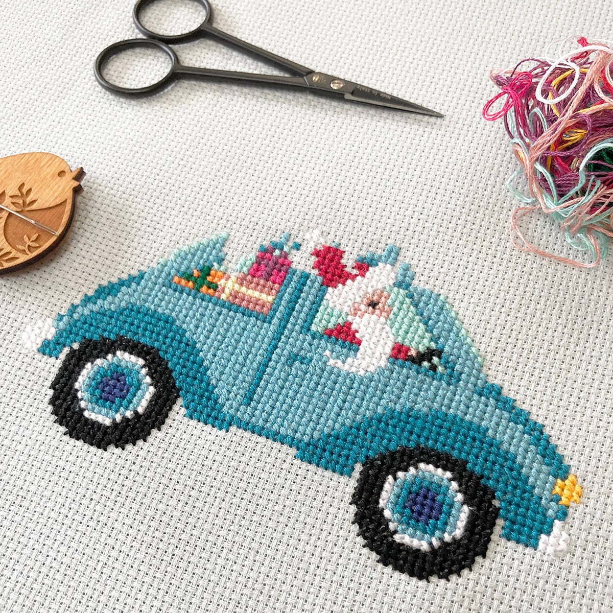 Driving Home for Christmas - Cross Stitch Kit by Love Poppet