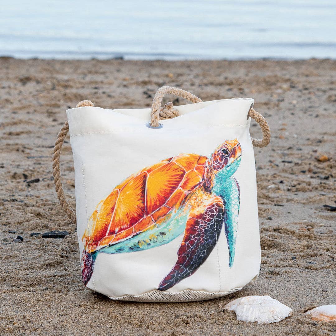 Multicolor Sea Turtle Beachcomber Bucket by Sea Bags