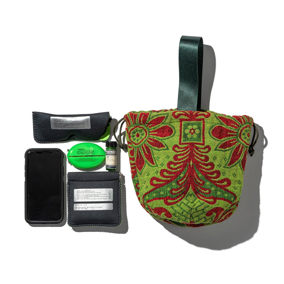 Bolsa con jareta de tela jacquard de Puebco