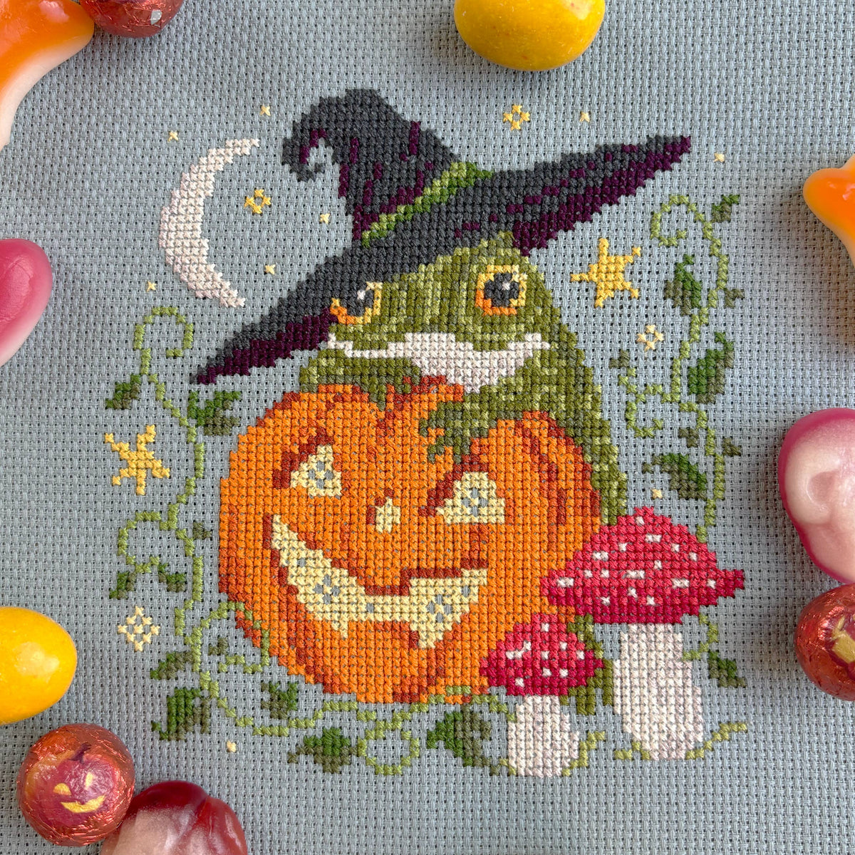 Pumpkin Toad: kit de punto de cruz de Love Poppet