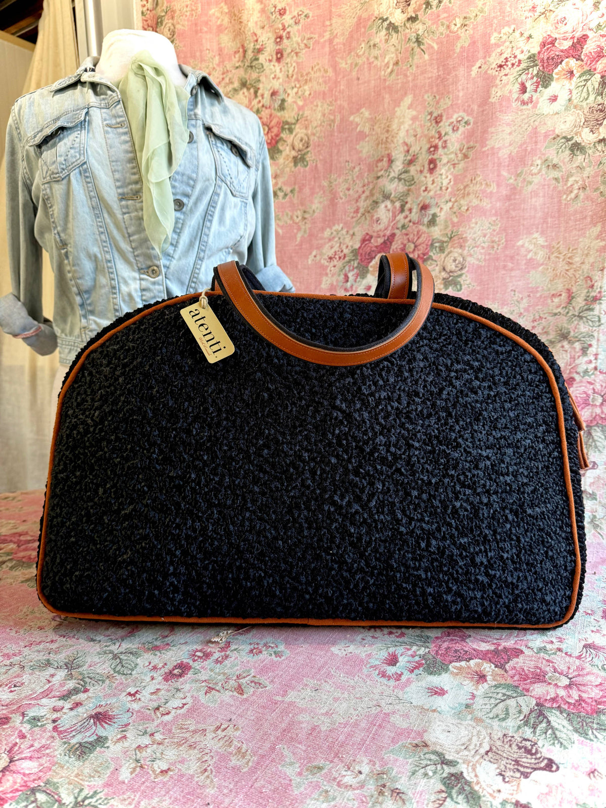 Bolsa de viaje Overnighter Weekender Persian Lamb de Atenti, hecha a mano en EE. UU.
