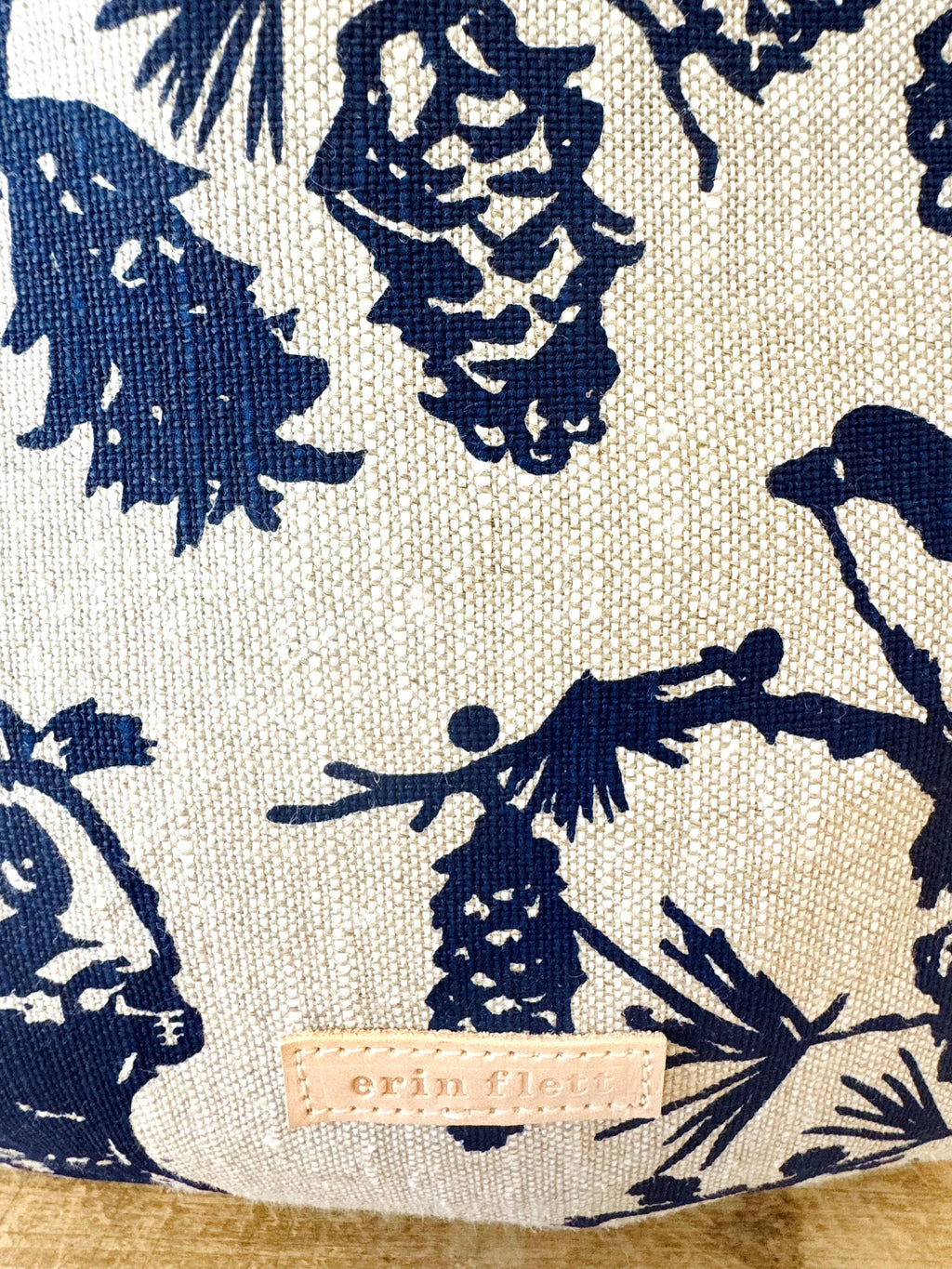 Pine Cone Heavy Linen Boho Tote Bag: Navy by Erin Flett
