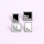 Kindness Pins: BE A NICE HUMAN Backpack/Bag/Clothing: White / Be a Nice Human by Magnifique Hearts