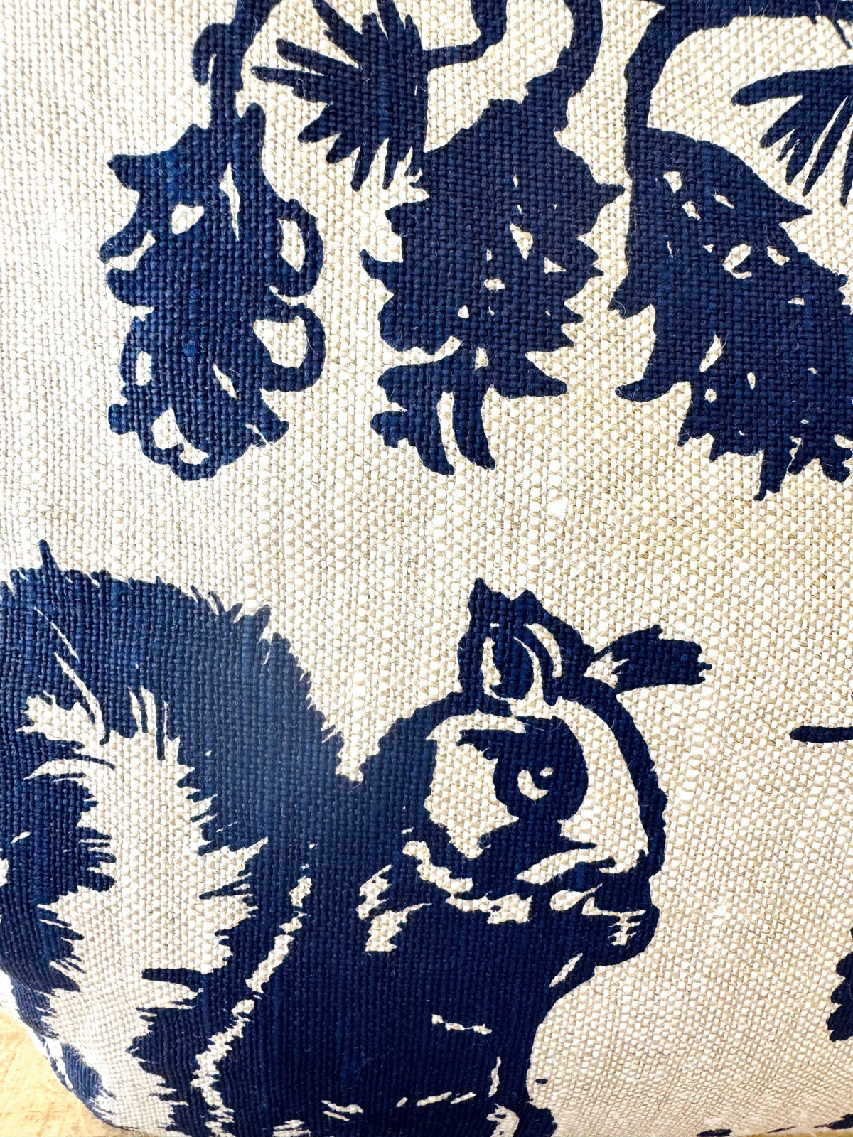 Pine Cone Heavy Linen Boho Tote Bag: Navy by Erin Flett