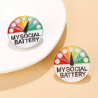 Pin de esmalte My Social Battery: medidor de ánimo de Magnifique Hearts