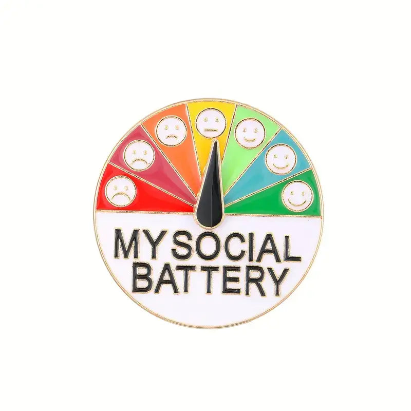 Pin de esmalte My Social Battery: medidor de ánimo de Magnifique Hearts
