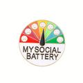 Pin de esmalte My Social Battery: medidor de ánimo de Magnifique Hearts