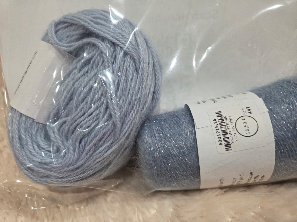 Petite Knit Sophie Scarf, Baby Blue and Sky Shimmer