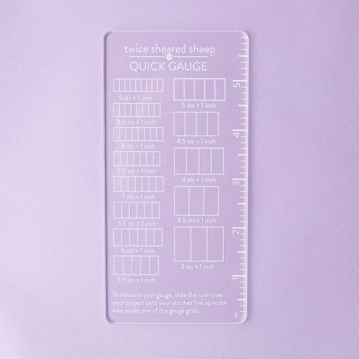 White Quick Gauge Ruler by Twice Sheared Sheep