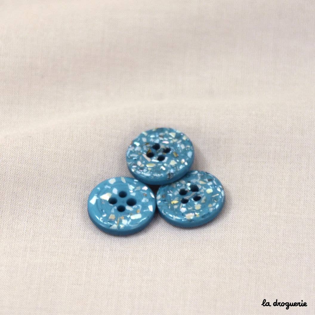 "Pretty Pebbles" Button 15 mm - Button 15 mm: Mustard yellow
