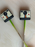 Protectores de puntas para agujas de tejer - cámara Polaroid retro de Comma Craft Co