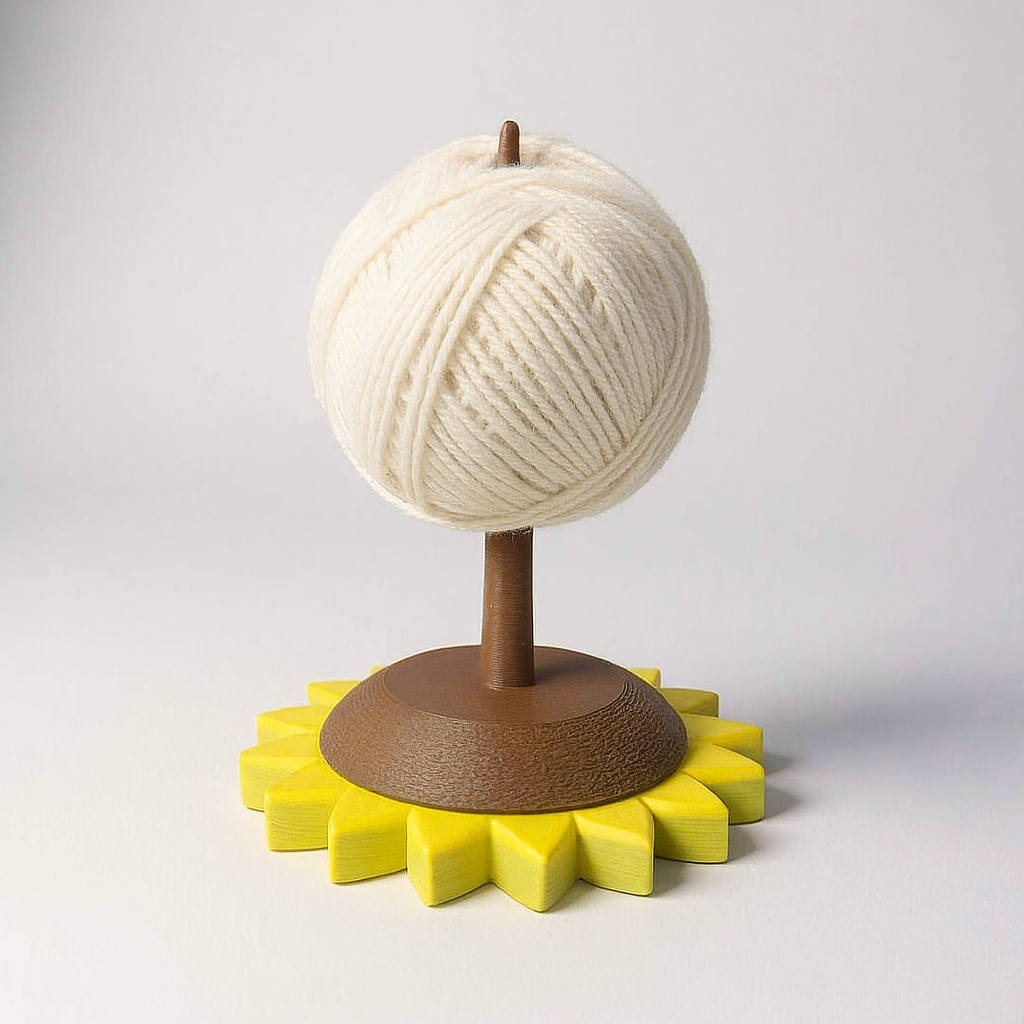 Sunflower Yarn Spinner | 3D Printed Yarn Holder for Knitting