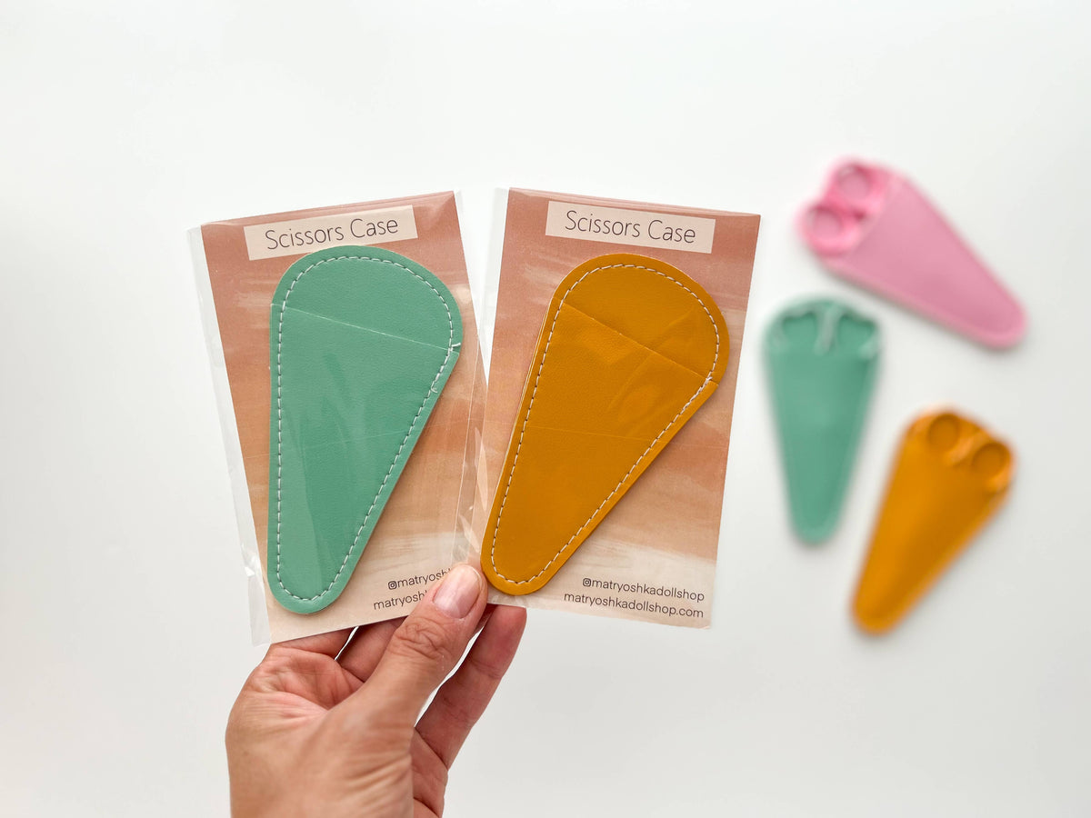 Fundas para tijeras, estuche pequeño para tijeras, funda de cuero de Matryoshka Doll Shop