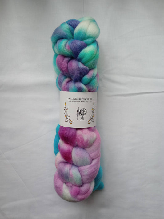 Hand Dyed Roving - Polwarth - 100 gram Braids